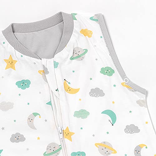 schlummersack Slaapzak met voeten zomer 1 TOG 90 cm dunne maan & sterren | kinderslaapzak met benen en verlengde manchetten voor een lichaamslengte 90-100 cm voeten 1 tog - Afbeelding 6