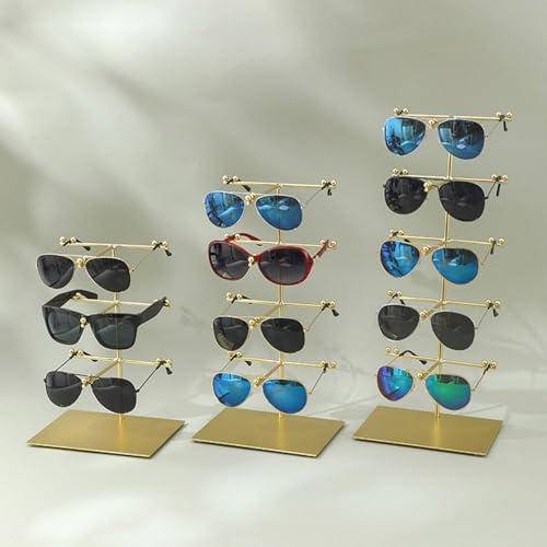 Eyeglasses Holder with Metal Frame Stylish Countertop Sunglass Organiser Stand Eyewear Storage and Display Rack Glasses Holder Stand