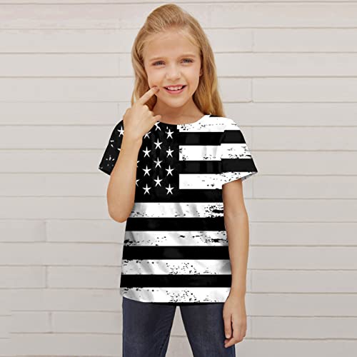 Cat and Jacket Kid Toddler Shirts 4 of July 3D Graphic Printed Tees Boys Girls Novelty Fashion Dress Girls Size 73