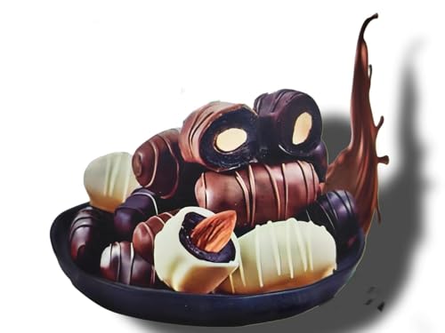 Image of Dubai Chocodates, Chocolate Covered Dates with Nuts, Assorted Flavours, Gift Box 140g, (From UAE) Get Flavourito Kunafa Chocolate 20g Absolutely Free From DECADENT FOODS (Pack of 2)