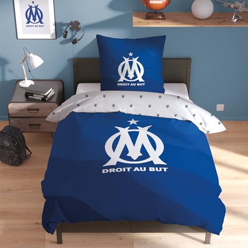 OMYDREAM Om ONDEBLUE Parure de lit Enfant |100% Coton | Oeko-TEX | Housse de Couette 140x200cm + Taie d'oreiller 63x63cm | Imprimé Garçon | Bleu