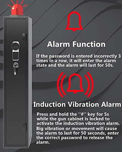 Kaer Gun Safes Rifle Digital Quick Access Firearm Safe With 180-Degree Full Access Door And Removable Shelf For 2 Home Rifles With Pistols Rack #TOP5