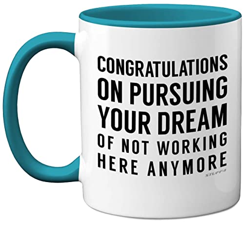 Funny Leaving Gifts Mug for Colleagues Women Friends Boss, Congratulations on Pursuing Your Dream