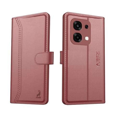Image of AIBEX Compatible for Oppo F31 5G Flip Cover Leather Finish with Magnatic Closure | Inside TPU with Card Pockets | Wallet Stand | Complete Protection Flip Case -Brown