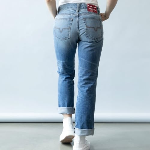 Kimes Ranch Women's Brooks Casual Durable Relaxed Boyfriend Fit Mid Wash Blue Denim Jeans3
