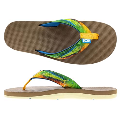 Scott Hawaii Men's Kaiko Sandal | Nylon Strap with Neoprene Lining | Molded Non-marking No-slip Outsole | Arch Support and Heel Cup | Marine & Boat Friendly