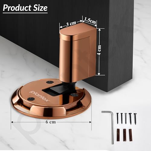 Image of Plantex Door Stopper for Home /Floor Mounted Doors Stopper /Door Stoppers for Hotel /Office /Stops for Door -Pack of 1 (Rose Gold)