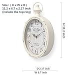 Menterry Small Retro Oval Wall Clock, Antique Old Design, White Vintage Style, Battery Operated Silent Decor Wall Clocks for Kitchen,Bedroom,Farmhouse,Bathroom (11.2" H x 6.7" W) - Image 2