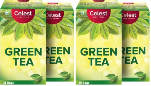Image of Celest Green Tea | Green Tea Bags | Weight Loss | Teabags 50 pcs (25 Tea Bags - Pack of 4)