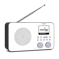 TechniSat VIOLA 2 C IR - tragbares Internetradio (DAB+, UKW, WLAN, 2.4 Zoll Farbdisplay, Kopfhöreranschluss, Wecker, Sleeptimer, 3 Watt RMS, Akku, Netzteil) Weiß