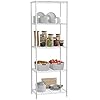 HOMEFORT 5-Tier Wire Shelving 5 Shelves Unit Metal Storage Rack Durable Organizer Perfect for Pantry Closet Kitchen Laundry Organization in White,21”Wx14”Dx61”H