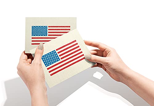Image of Twigs Paper American Flag Note Cards, 12-Count, 5.5 x 4.25 in, Ideal for Memorial Day, Fourth of July, and Patriotic Occasions (Pack of 2)