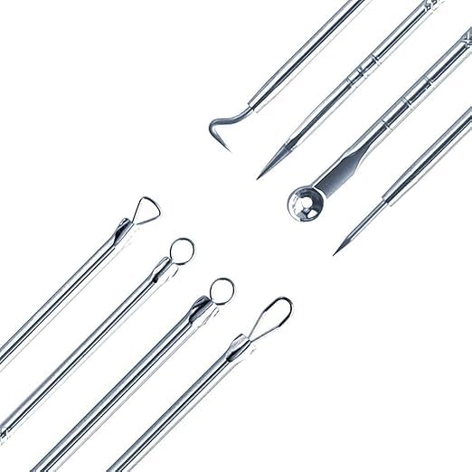 Image of 4Pcs Blackhead Pimple Remover Tools for Professional Tweezers Kit for Remove Acne Comedone Extractor, Black Heads Removing on Face Removal