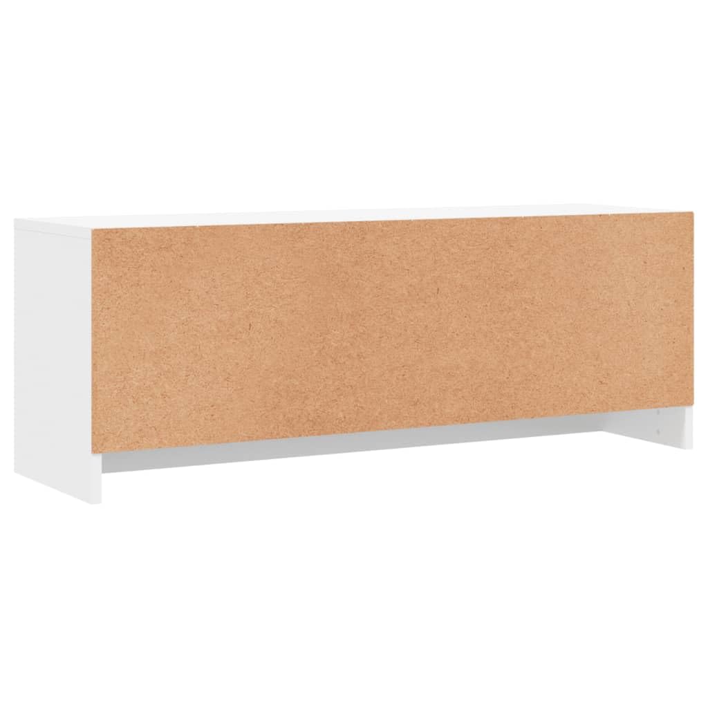 vidaXL Mueble de TV Madera de ingeniería Blanco 102x30x37,5 cm, Mueble Multimedia, Armario Auxiliar, aparador, Mueble para Equipos de música