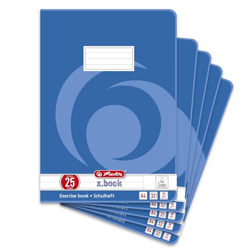 Herlitz Schulheft x.book A4 liniert Lineatur 25 32 Blatt 5 Stück