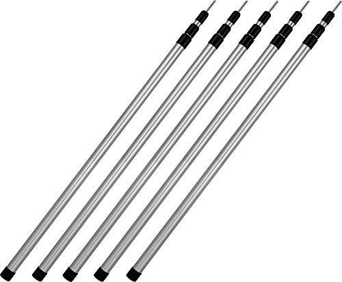 Aufstellstangen Set Teleskopstangen 4, 5 oder 6 Stück Zeltstange aus 6061 Aluminium - Stufenlos Höhenverstellbar Stückzahl 5 S