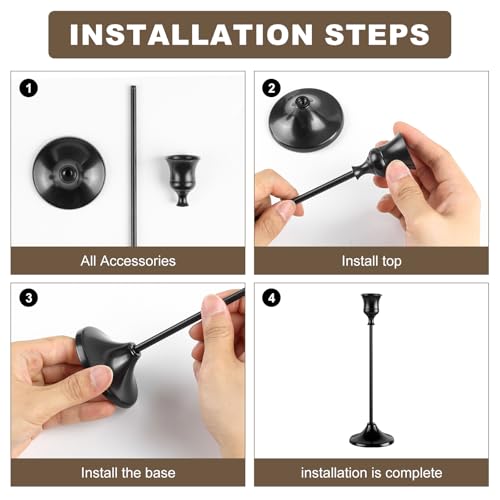 Tunyet Candlestick Holders, 6PCS Metal Taper Candle Holder, Black Candle Holders for Candlesticks, Candle Holder for Wedding Fireplace Mantel Housewarming Gift by Tunyet - Image 5
