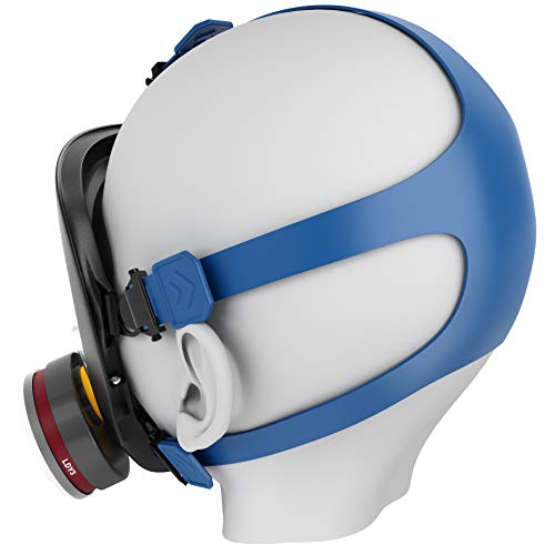 Blazin Full Face Respirator Gas Mask | Prepper Essential Protection | Tear Gas Pepper Spray Organic Vapors | Paint Face Cover | Dust, Welding, Painting, Polishing, Grinding, Sanding | Uses LDY3 Filter