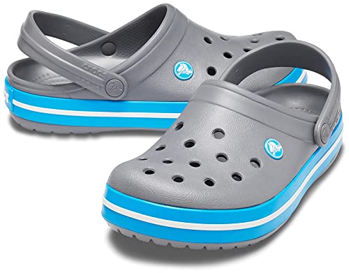 Image of Crocs Unisex Adult Crocband Clog, Charcoal /Ocean N, 8 UK M / 9 UK W (M9W11)