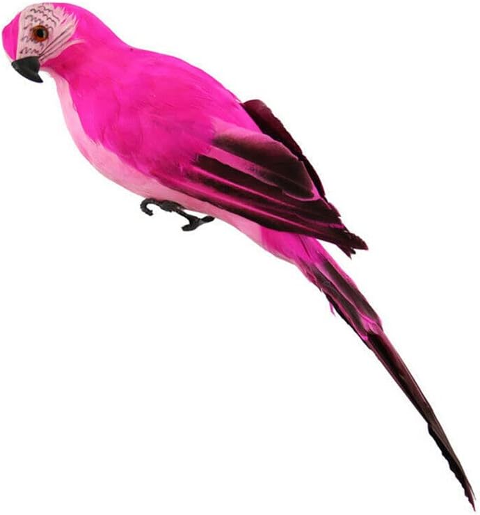 TEAMWILL 6PACK 10inch 25cm Lifelike Artificial Birds Feathered Fake Shoulder Parrot Decor Model for Decoration Craft Prop Fake Parrot Artificial Bird Model Outdoor Home Garden Lawn Tree Decoration