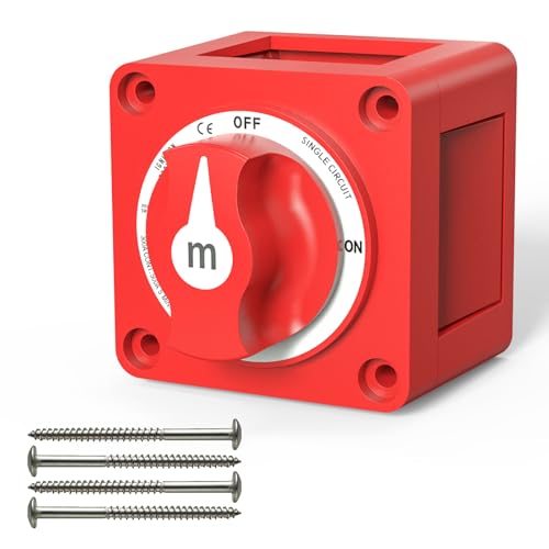 300A Heavy Duty Boat Battery Disconnect Switch, 12V-48V Waterproof Marine Battery Cut Off Switch with ON/Off Power Control for Car, Boat, RV, ATV, UTV