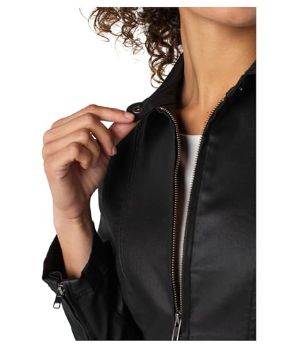 Liverpool Women's 90's Zip Front Coated Black Denim Jacket3