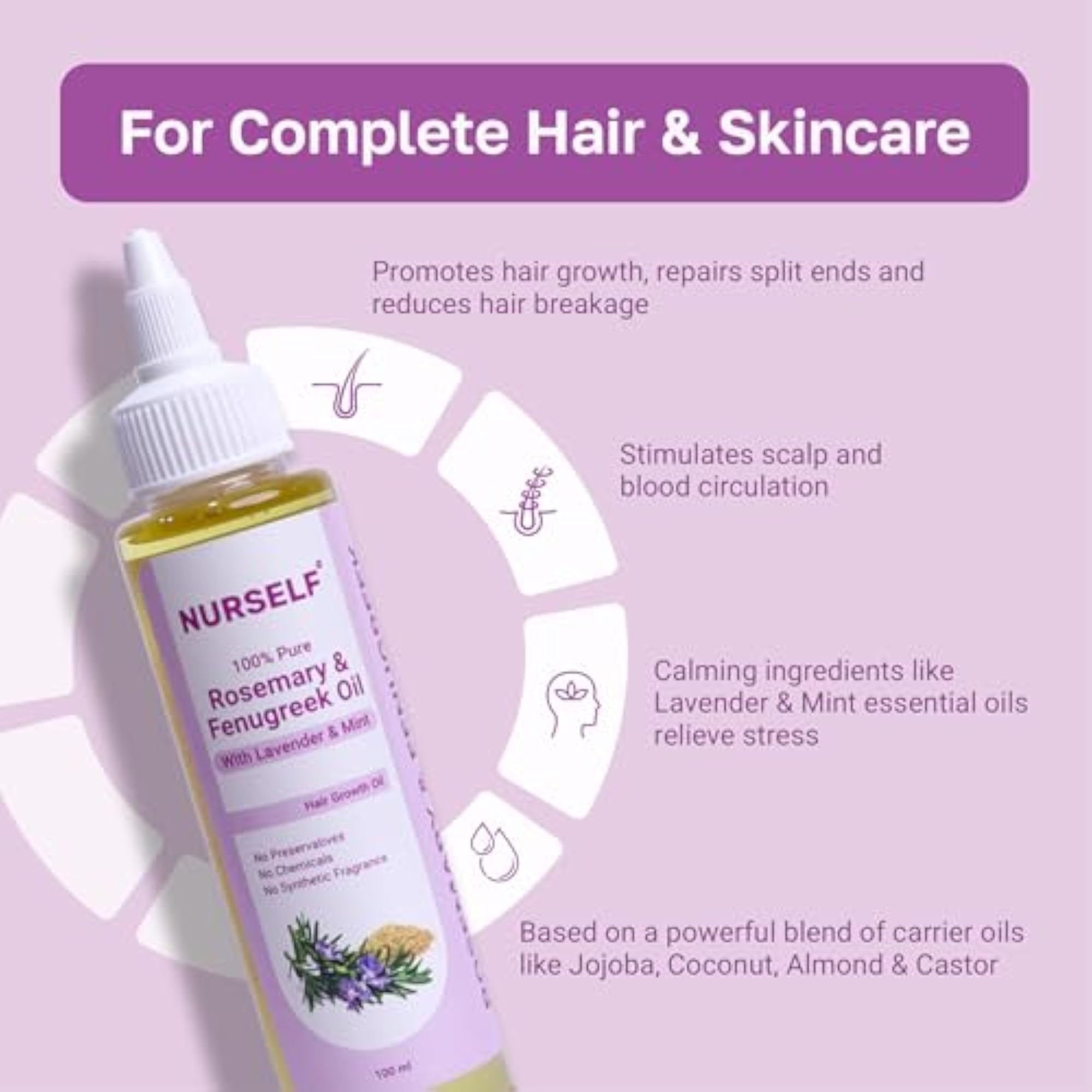 Rosemary & Fenugreek Oil for Hair Growth - 200 ml each Pack