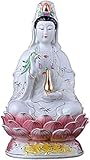 Quan Yin Statue Guan Yin Statue Buddhist Avalokiteshvara Kuan Yin Gott Der Barmherzigkeit Buddhismus Statue Auf Lotus Weiblicher Buddha Segen Chinesisches Feng Shui Geschenke Home Office De