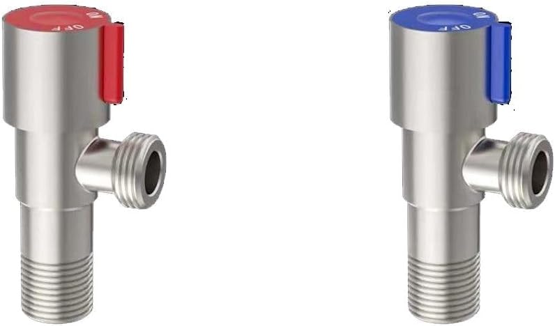 Milano Centro Angle Valve ½ Inches (2Pcs Set) For Kitchen, Bathroom | Heavy Duty Chrome Water Flow Control Tap | Brass Body Turn Water Shut Off Faucet Valve | Modern Bathroom Fixtures