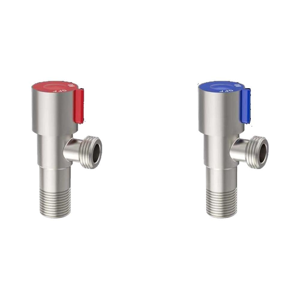 Milano Centro Angle Valve ½ Inches (2Pcs Set) For Kitchen, Bathroom | Heavy Duty Chrome Water Flow Control Tap | Brass Body Turn Water Shut Off Faucet Valve | Modern Bathroom Fixtures