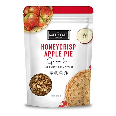 Safe + Fair Honeycrisp Apple Pie Granola – Gluten-Free, Vegan & Plant-Based Snack with Real Honeycrisp Apples, Whole Grains, Non-GMO, Kosher, No Preservatives - 12oz Cover