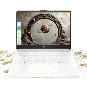 HP Laptop HD de 14 pulgadas, Intel Celeron, 8 GB de RAM, 64 GB eMMC, batería ligera y de 12 horas, diseño elegante con múltiples puertos, cámara web/micrófono para negocios, estudiantes, turistas
