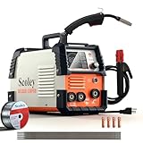 Scoley 3-in-1 MIG Welder 110V, 130A Flux Core Welder/Lift TIG/Stick Welding Machine with IGBT Inverter, Large Digital Display, Welding Gloves & Mask, Portable Mini Welder, Perfect for Home DIY
