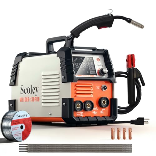 Scoley 3-in-1 MIG Welder 110V, 130A Flux Core Welder/Lift TIG/Stick Welding Machine with IGBT...