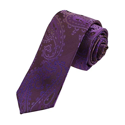 DAN SMITH Purple,Root Beer,Indigo Men Thin Neck Ties Purple Slim Necktie Polyester 2.15
