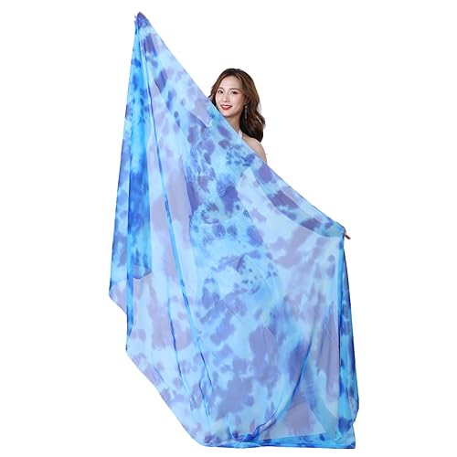 250x120cm Belly Dance Scarf Hand Scarf Hand Thrown Gauze Gradient Tie-dye Scarf Veils