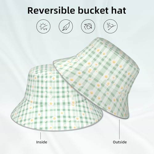 Image of Bucket Hat Double-Side-Wear Reversible Sun Hat Beach Travel Hiking for Women Men