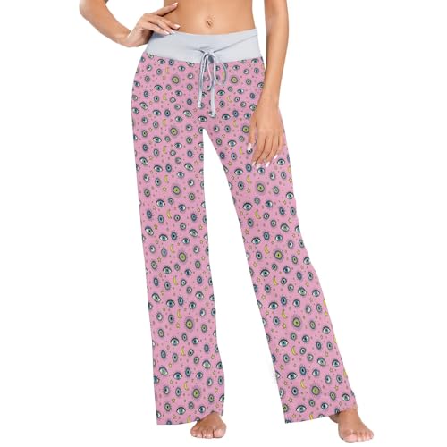 Pantalon de pyjama Dreamy Evil Eye femme ample contre l'inconfort de nuit L