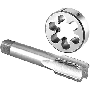 Burkit M33 X 1.5 Tap and Die Set, M33 x 1.5 Machine Thread Tap and Round Die Right Hand