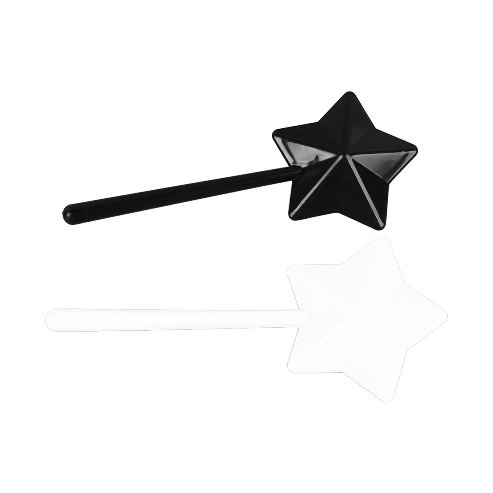 2Pcs Wand Shape Salt Pepper Shaker Star Stick Party Spice Stick Bottle Black White Plastic Cute Supplies Dispenser Star Salt Shakers