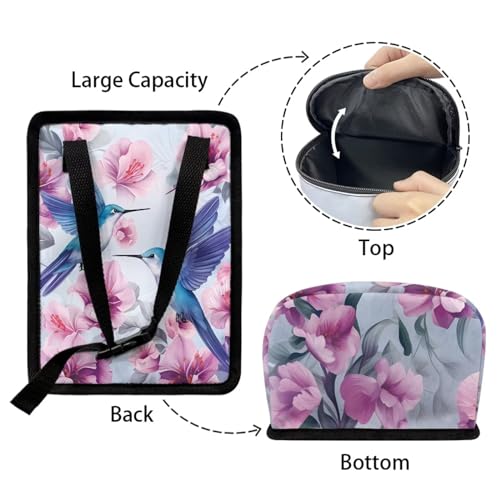 Image of Hanging Hummingbird Car Trash Can Bin with LidFloral Hummingbird Vehicle Garbage Can Leak Proof Hanging Car Rubbish Bags Automotive Organizer Accessory for Back Front Seat