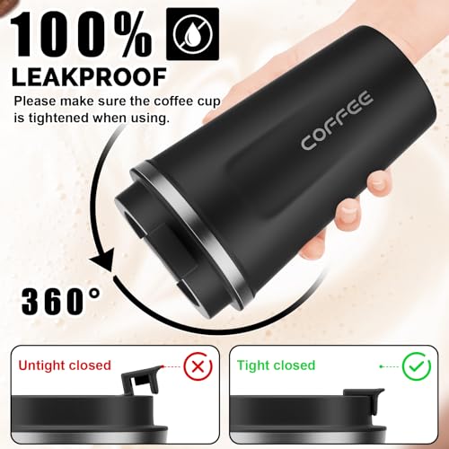 Image of MOMSIV 17oz Travel Mug, Insulated Coffee Cup with Leakproof Lid, Vacuum Stainless Steel Double Walled Reusable Tumbler for Hot and Cold Water Coffee and Tea In Travel and Car