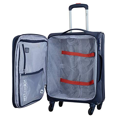 Image of Skybags Polyester 58.5 Cms Navy Blue Softsided Spinner Wheels Cabin Luggage Suitcase(Stairw59Nbl)