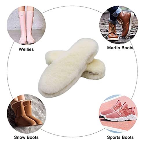 Semelles en peau de mouton véritable laine pour bottes de neige taille 38