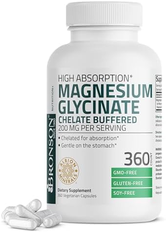 Bronson Magnesium Glycinate 200 MG per Serving Chelated for High ...