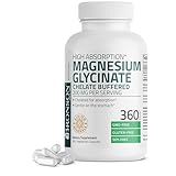 Bronson Magnesium Glycinate 200 MG per Serving Chelated for High Absorption, Gentle On Stomach, Non-GMO, 360 Vegetarian Capsules