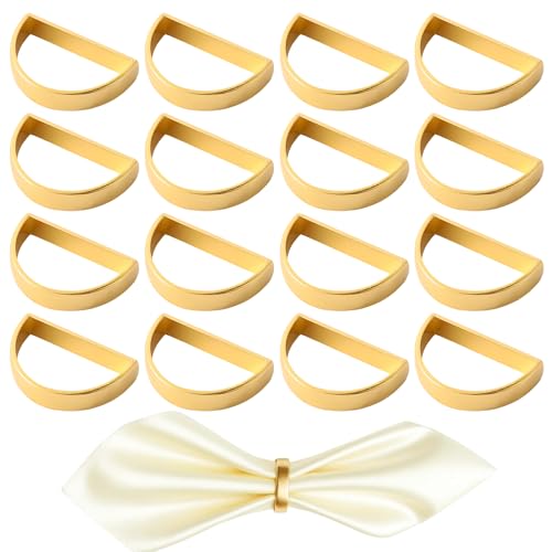 Serviettenringe Gold, 16 Stück Elegante Serviettenringe, Perfekte Tischdekoration Für Hochzeiten, Feste Und Restaurants, Hochwertige Serviettenringes In Gold