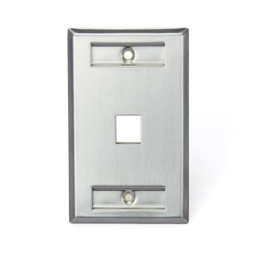 Placa de pared monobanda con ventana de designación y puerto QuickPort Leviton 2