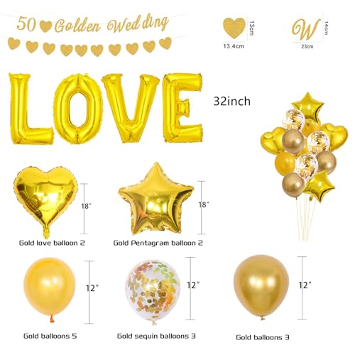 Golden Wedding Anniversary Decorations – 50th Anniversary Decorations ...