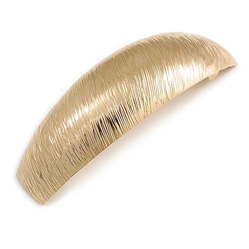 Barrette cheveux dorée rayée 90 mm pour attacher les cheveux épais
